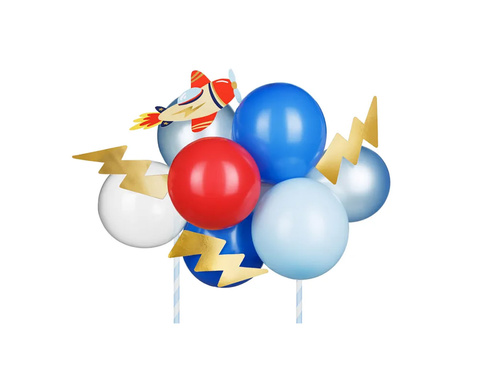 Balloon cake topper Airplane - 1 set