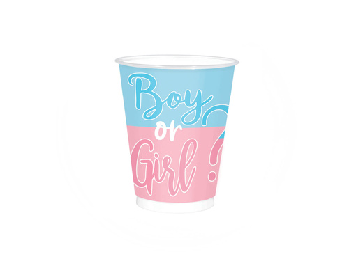 Kubeczki papierowe na Baby Shower Boy or Girl? - 250 ml - 8 szt.