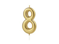 Gold number candle - 8 - 1 piece.