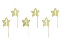 Cake pickers Gold stars with one - 6 pcs.