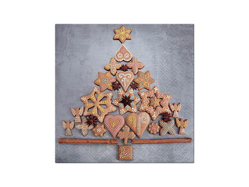 Christmas napkins Gingerbread tree - 33 cm - 20 pcs.