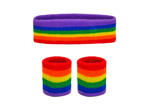 Tęczowy zestaw frotek sportowych