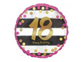 Pink and Gold foil balloon - 18th birthday - 43 cm - 1 pc.