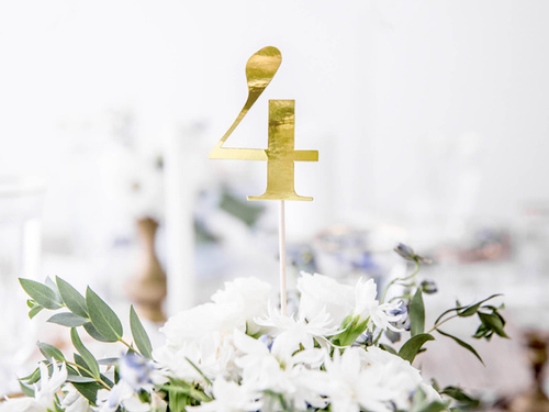 Gold metallized table numbers - 11 pcs.