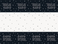 Obrus urodzinowy czarny Happy Birthday - 137 x 213 cm - 1 szt.