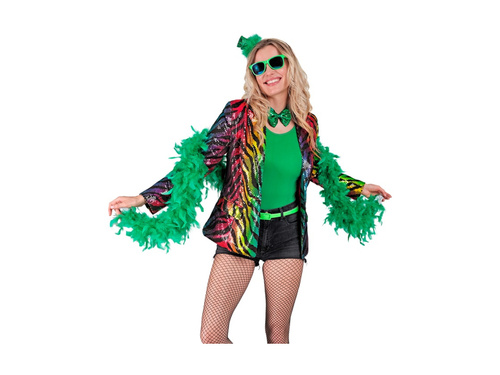 Imprezowa marynarka Party Fashion - tęczowy motyw tygrysa