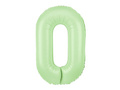 Balon foliowy pistacjowa cyfra 0 - 100 cm - 1 szt.