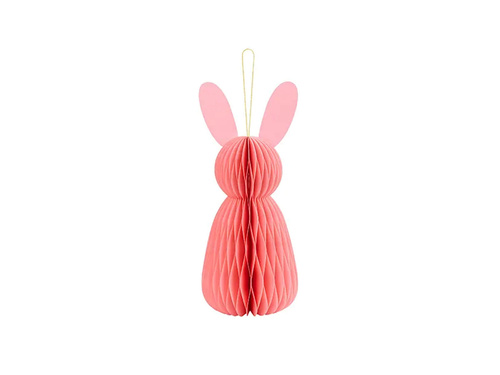 Dekoracja wisząca rozetka Króliczek różowy - 30 cm - 1 szt.