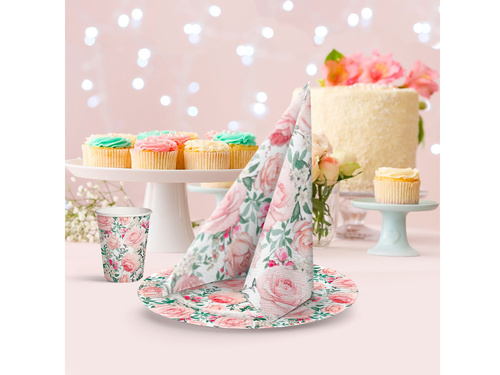 Paper cups Roses - 250 ml - 8 pcs.