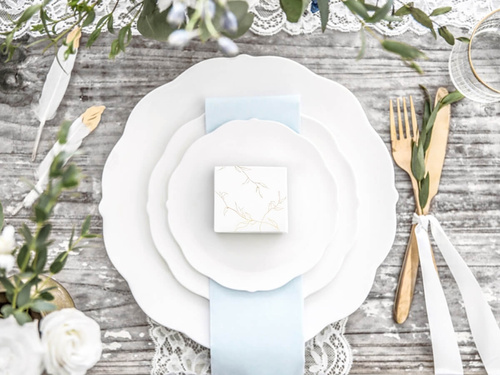 Boxes for guests with golden branches - 10 pcs.