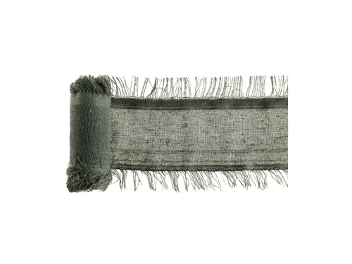 Decoration table runner with tassels - khaki - 15 cm x 3 m - 1 pcs.