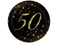 Sparkling paper plates for 50th birthday - 18 cm - 6 pcs.