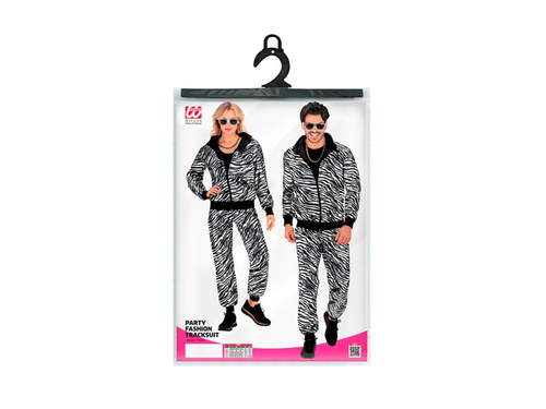 Strój imprezowy - srebrny metaliczny zebra (dres)