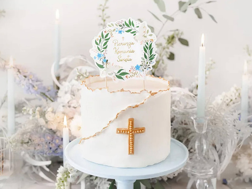 Paper cake topper First Holy Communion - 1 pc.