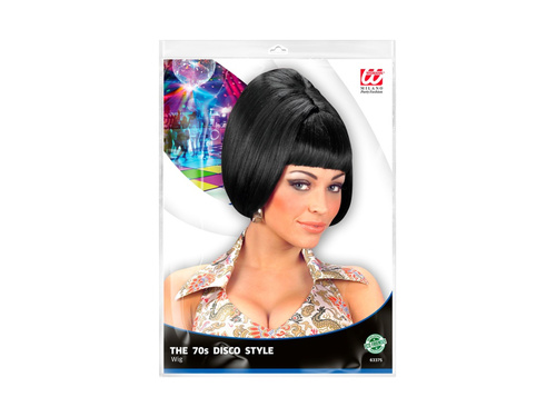 Czarna peruka Party Girl z lat 60.