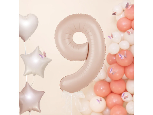 Balon foliowy karmelowa cyfra 9 - 100 cm - 1 szt.