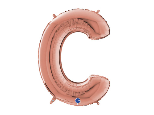SuperShape Letter "C" Rose Gold Foil Balloon - 66 cm - 1 pc