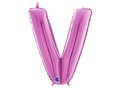 SuperShape Letter "V" Pink Foil Balloon - 66 cm - 1 pc