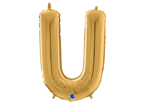 SuperShape Letter "U" Gold Foil Balloon - 66 cm - 1 pc