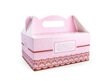 Decorative box for communion cake - pink - 10 pcs.