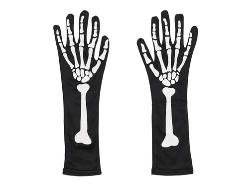 Rękawiczki świecące w ciemności Szkielet - 39,5 cm - 1 para
