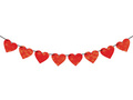 Hearts red garland - 500 cm