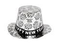 Kapelusz Happy New Year srebrny - 1 szt.