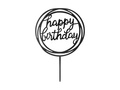 Happy Birthday cake topper in black - 1 pc.