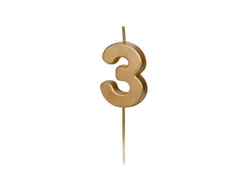 Gold Candle no 3 - 1 pc