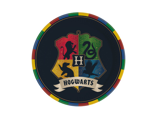 Talerzyki papierowe na urodziny Harry Potter - 23 cm - 8 szt.
