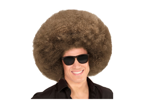 Duża peruka afro brązowa, wysokiej jakości
