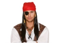 Pirate wig and red scarf - 1 pc