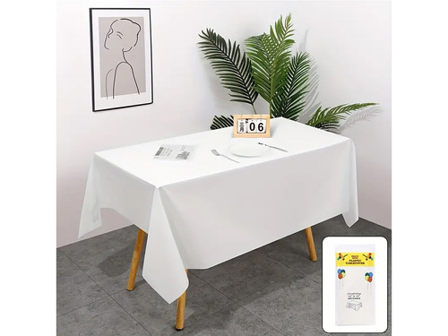 White foil tablecloth - 137 x 274 cm - 1 pc.