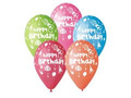 Balony pastelowe mix kolorów Happy Birthday - 30 cm - 5 szt.