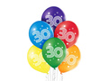 Pastel balloons printed "30" - 6 pcs.