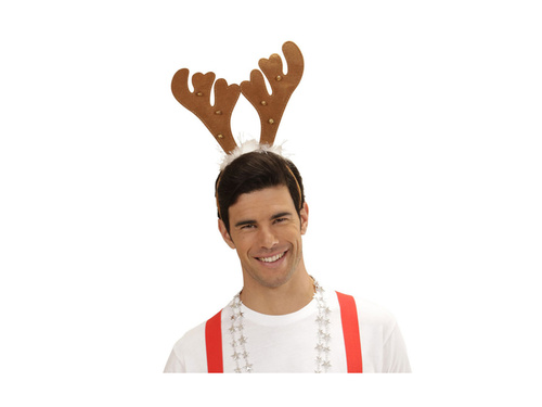 Opaska rogi renifera z dzwoneczkami i futerkiem