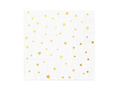 White napkins with gold stars - 33 cm - 10 pcs.