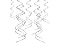 Hanging decoration silver swirls - 60 cm - 5 pcs.