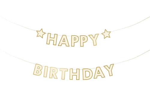 Baner urodzinowy Happy Birthday Gwiazdki - 220 x 14,5 cm - 1 szt.
