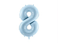 Number 8 Sky blue Foil Balloon - 72 cm - 1 pc