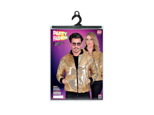 Imprezowa cekinowa kurtka - bomberka - złota