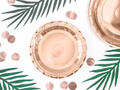 Gold rose plates - 18 cm - 6 pcs.