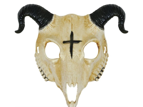 Maska Czaszka z Rogami na Halloween  - 1 szt.