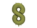 Balon foliowy oliwkowa cyfra 8 - 86 cm - 1 szt.