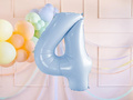 Number 4 Sky blue Foil Balloon - 72 cm - 1 pc