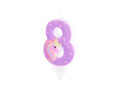 Unicorn candle no 8 - 1 pc