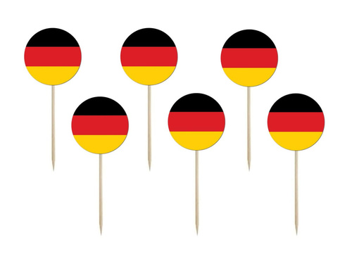 German Flag cake pickers - 6 pcs.