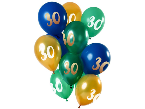 Set of balloons for thirtieth birthday - 30 cm - 12 pcs.