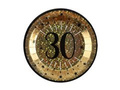 Sparkling thirtieth birthday plates - 22,5 cm - 10 pcs.