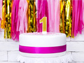 Number candle with glitter - 1 - 1 piece.